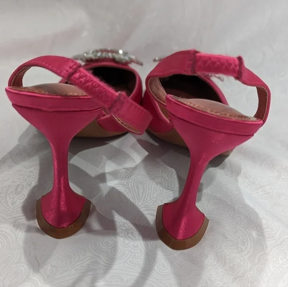 Hay Ixia Rhinestone Pink Heels Size 38 or US 8 - Picture 2 of 7